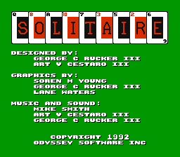 Solitaire (Homebrew) — Title screen